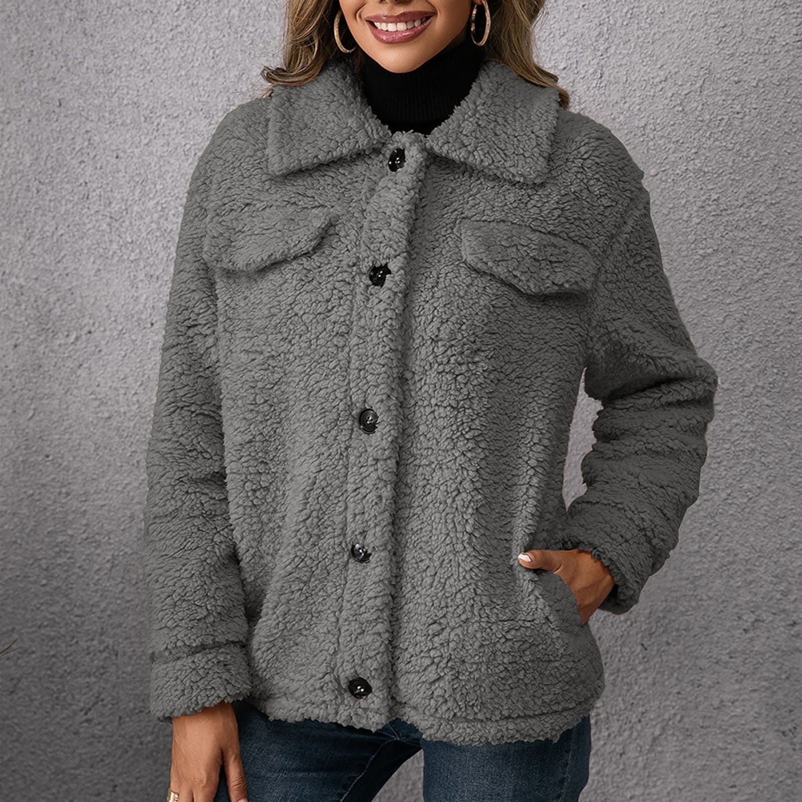 Lotte | Dubbelzijdige teddy fleece jas Farromode afbeelding 5