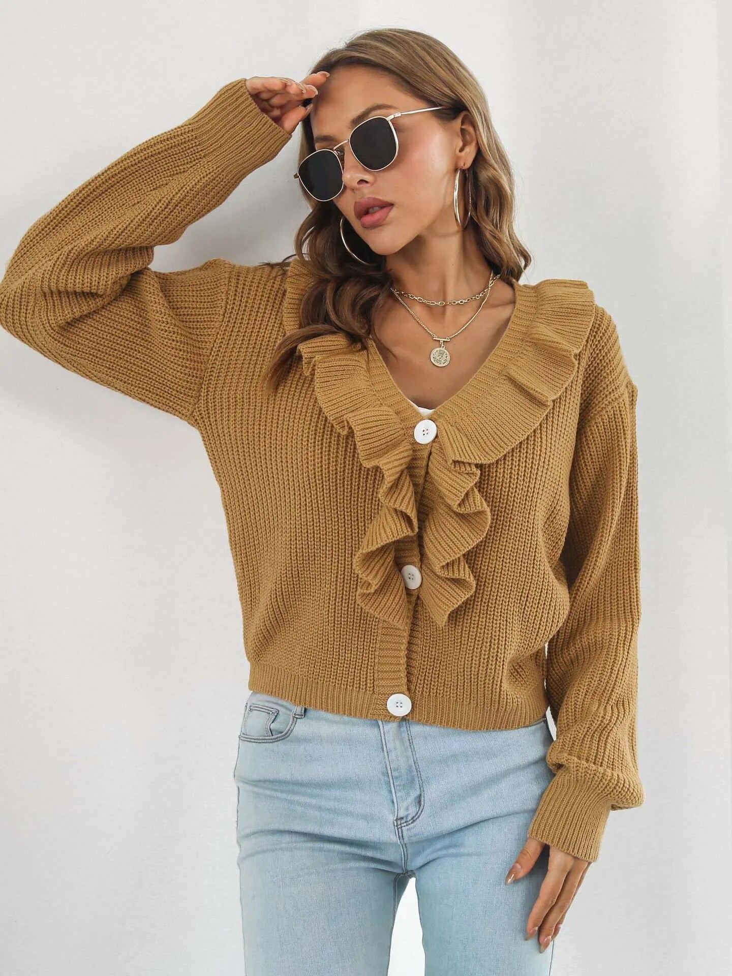 Livia | Gebreid vest met speelse kraag Farromode afbeelding 6