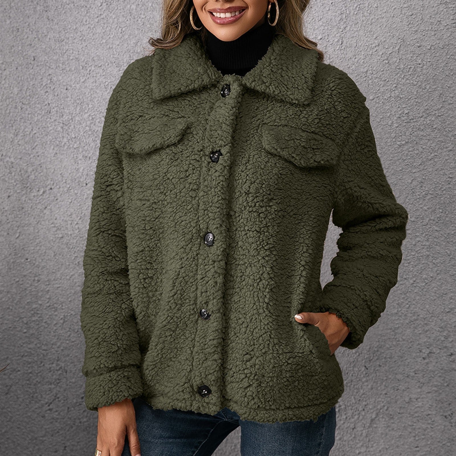 Lotte | Dubbelzijdige teddy fleece jas Farromode afbeelding 6